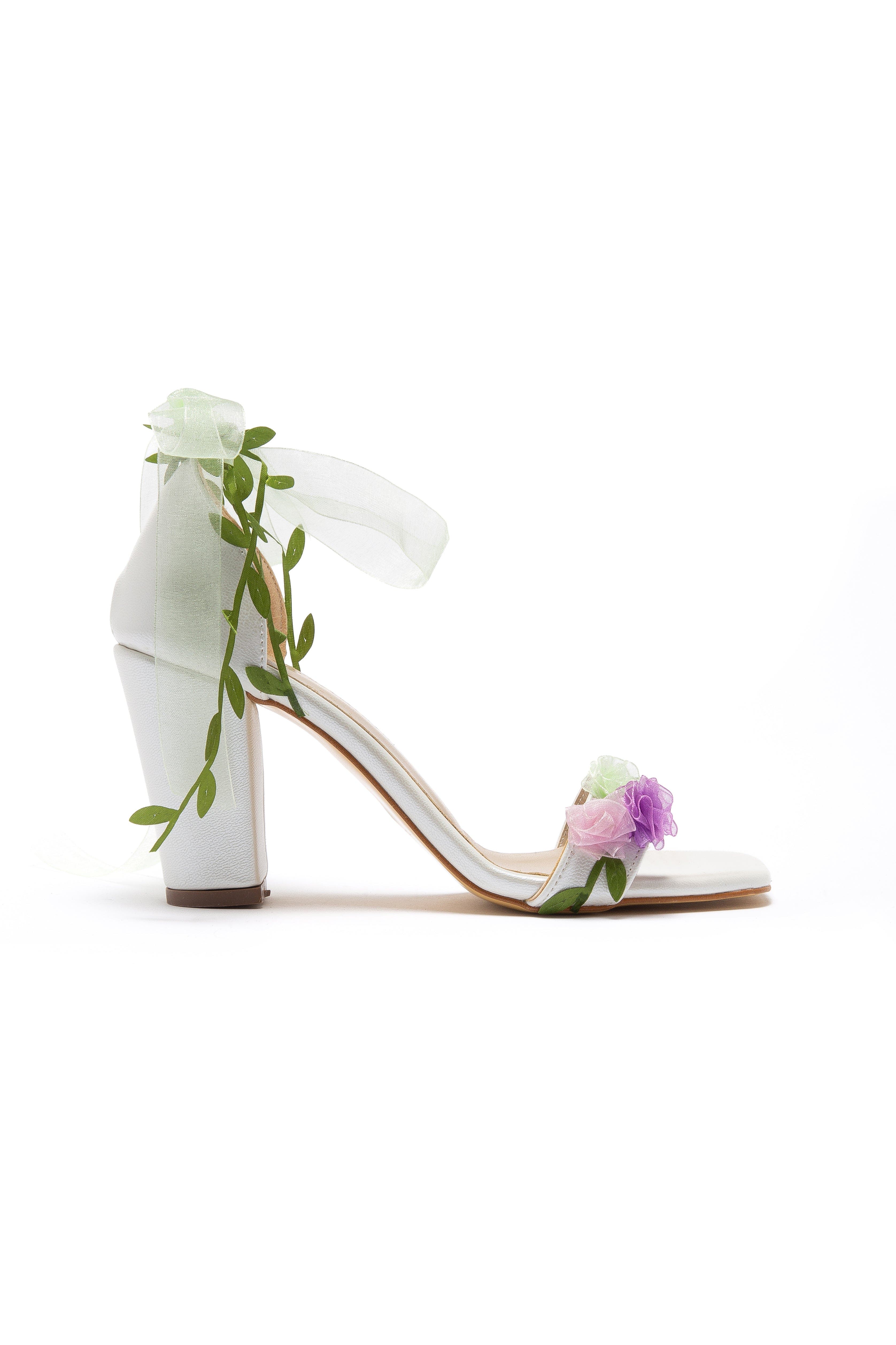 Blosse Floral Bridal Heels, Alternate, color, Ivory