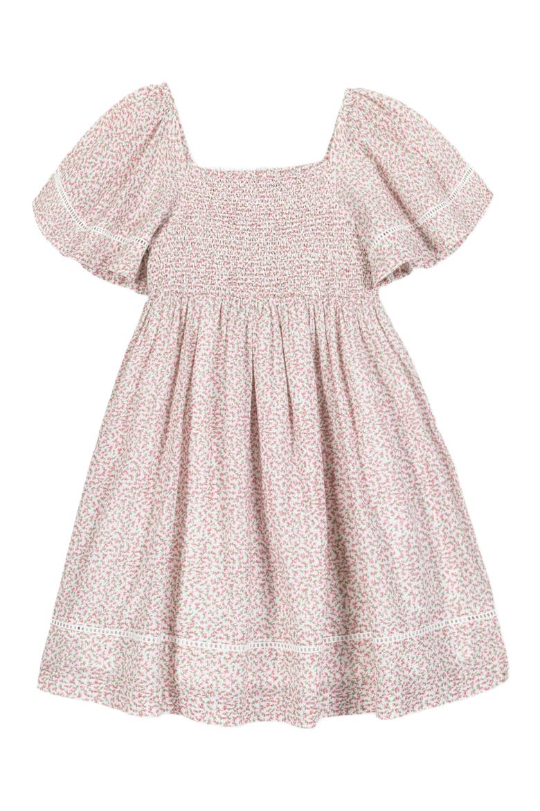 Baby Girls' Organic Smocked Bell Sleeve Dress, Infant, Alternate, color, Vintage Petal Ditsy