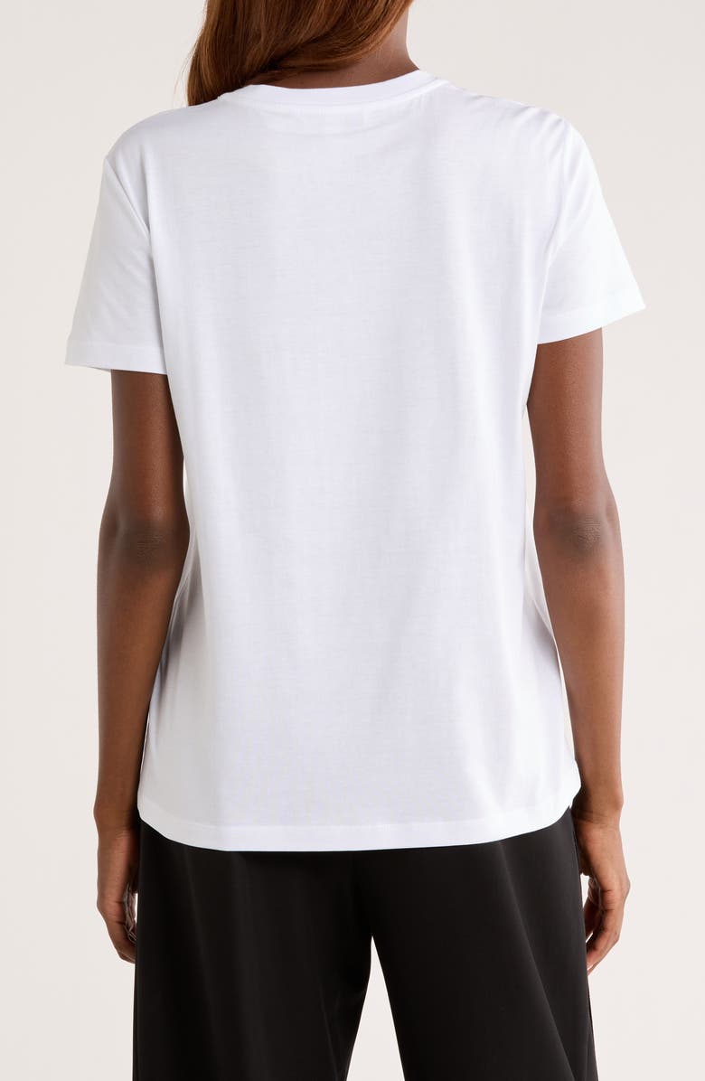 Max Mara Papaia Logo Embroidered Cotton T-Shirt, Alternate, color, Optical White