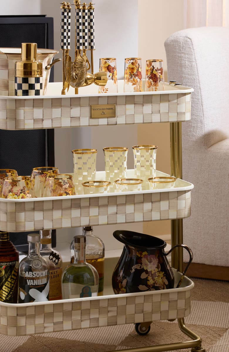 MACKENZIE CHILDS Set of 2 Carnival White Highball Glasses, Alternate, color, White