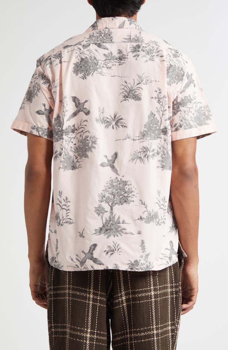 BEAMS Beach Print Camp Shirt, Alternate, color, 30 Pink