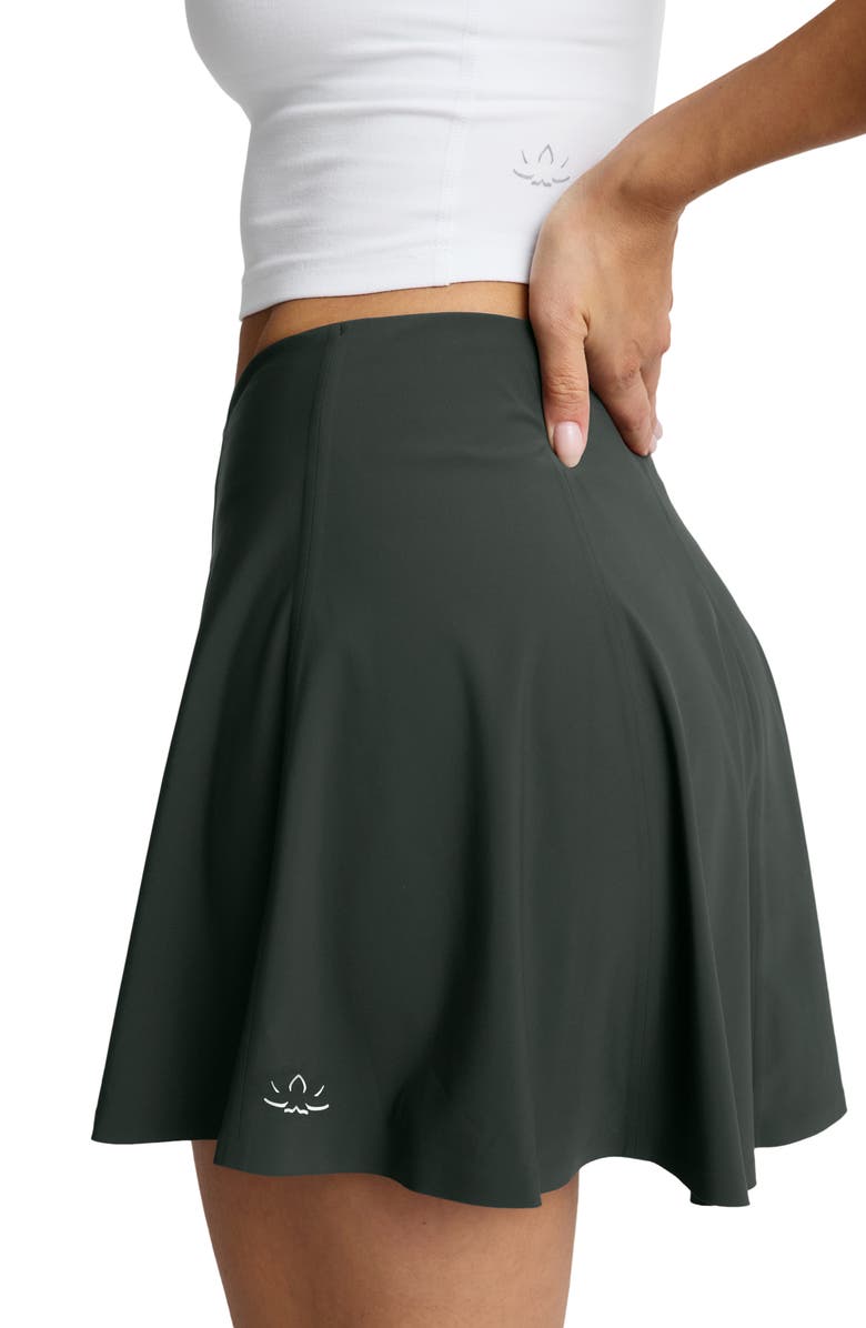 Beyond Yoga <p>You're a Force Performance Miniskort</p>, Alternate, color, Slate Green