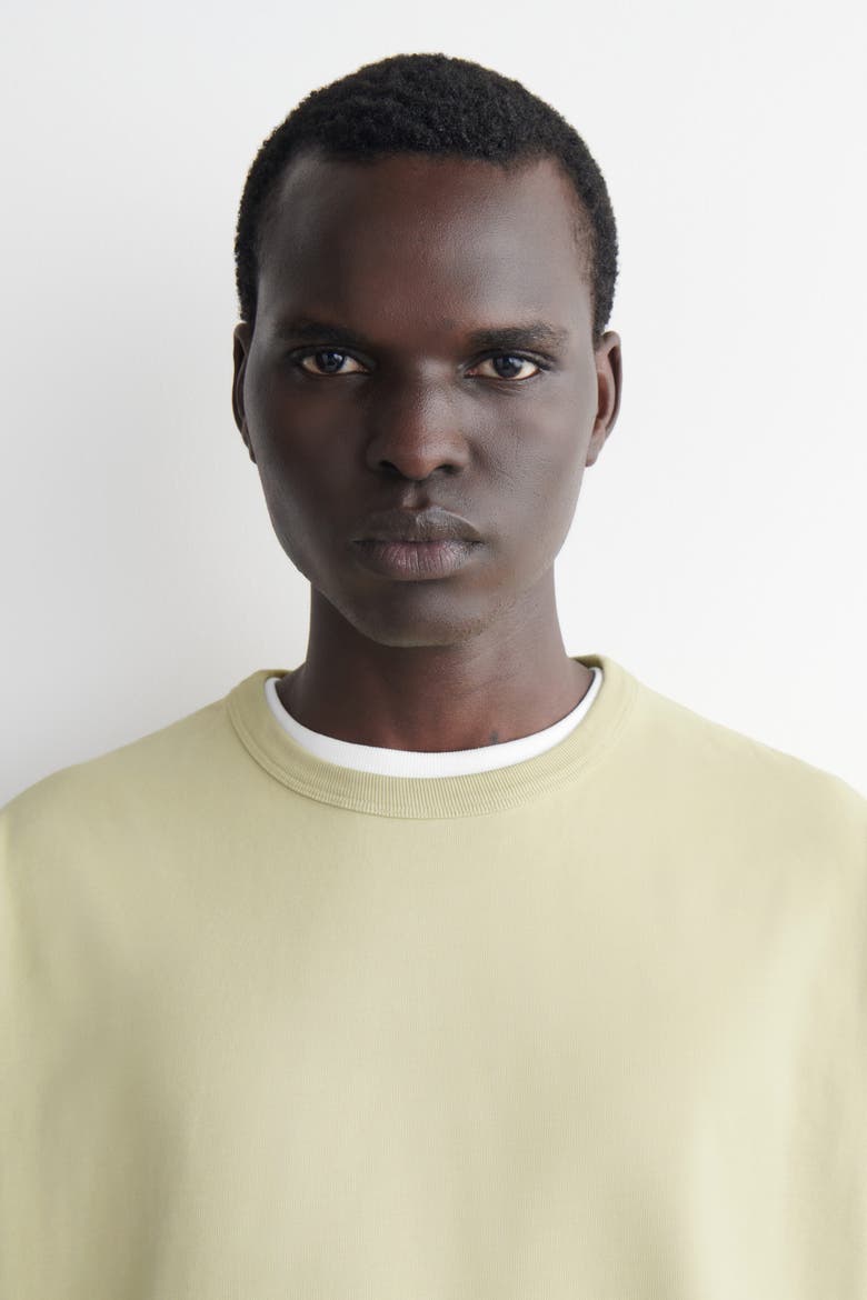 Relaxed Garment-washed Cotton T-shirt, Alternate, color, WASHED GREEN
