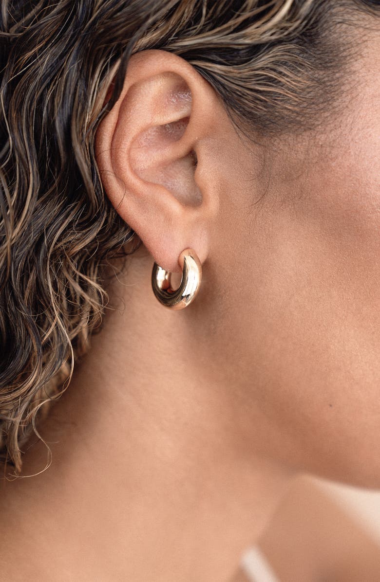 Ettika Mini Thick Classic Hoops, Alternate, color, Gold