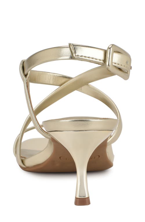 Nine West Hinell Kitten Heel Sandal In Gold 710