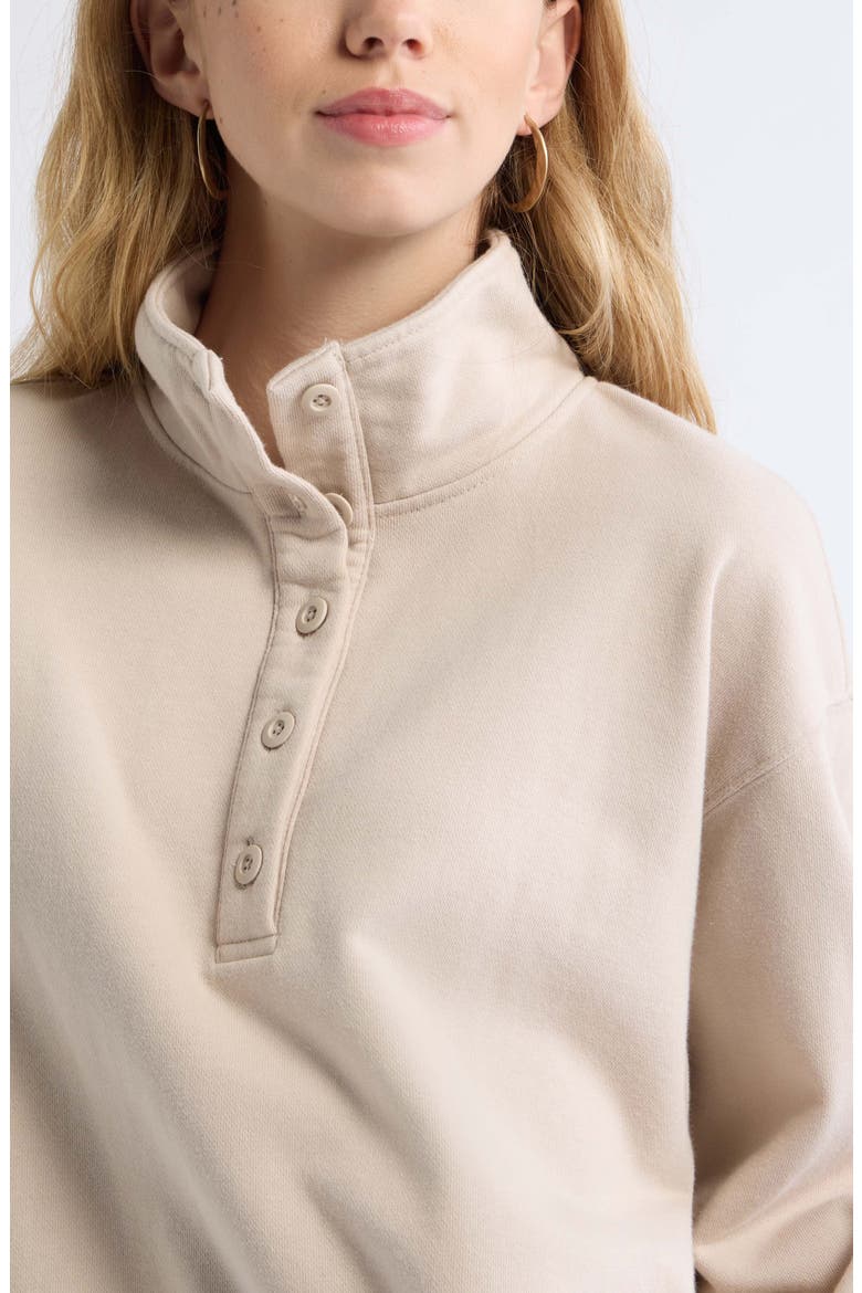 Funnel Neck Henley Sweatshirt, Alternate, color, GREY CHATEAU