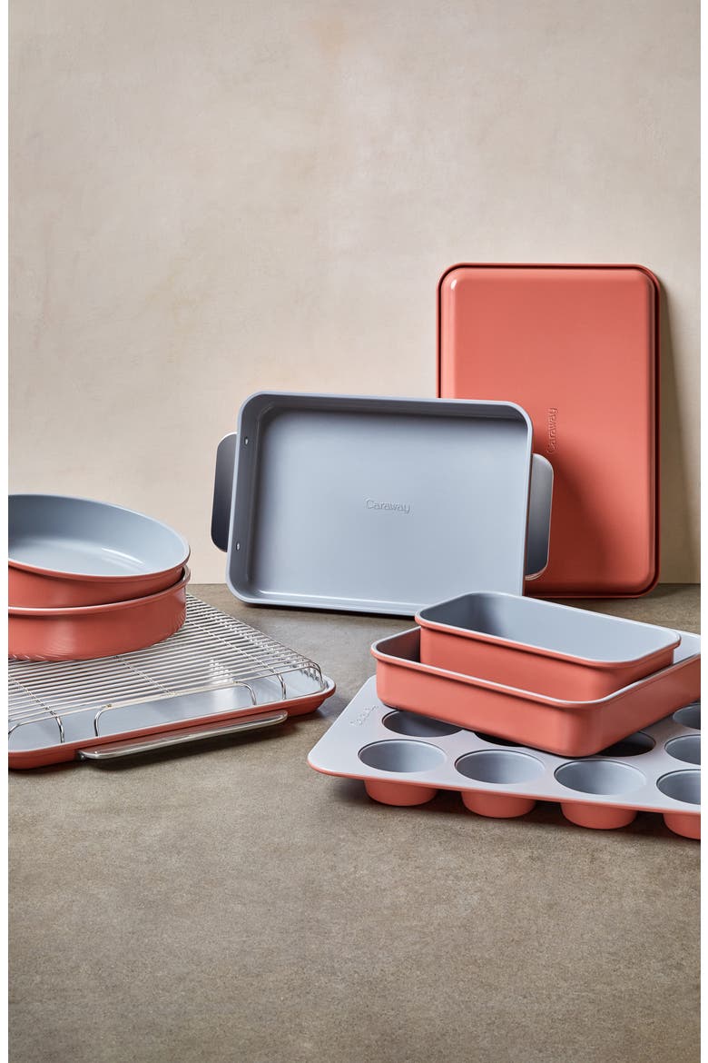 11-Piece Nontoxic Ceramic Bakeware Set, Alternate, color, PERRACOTTA