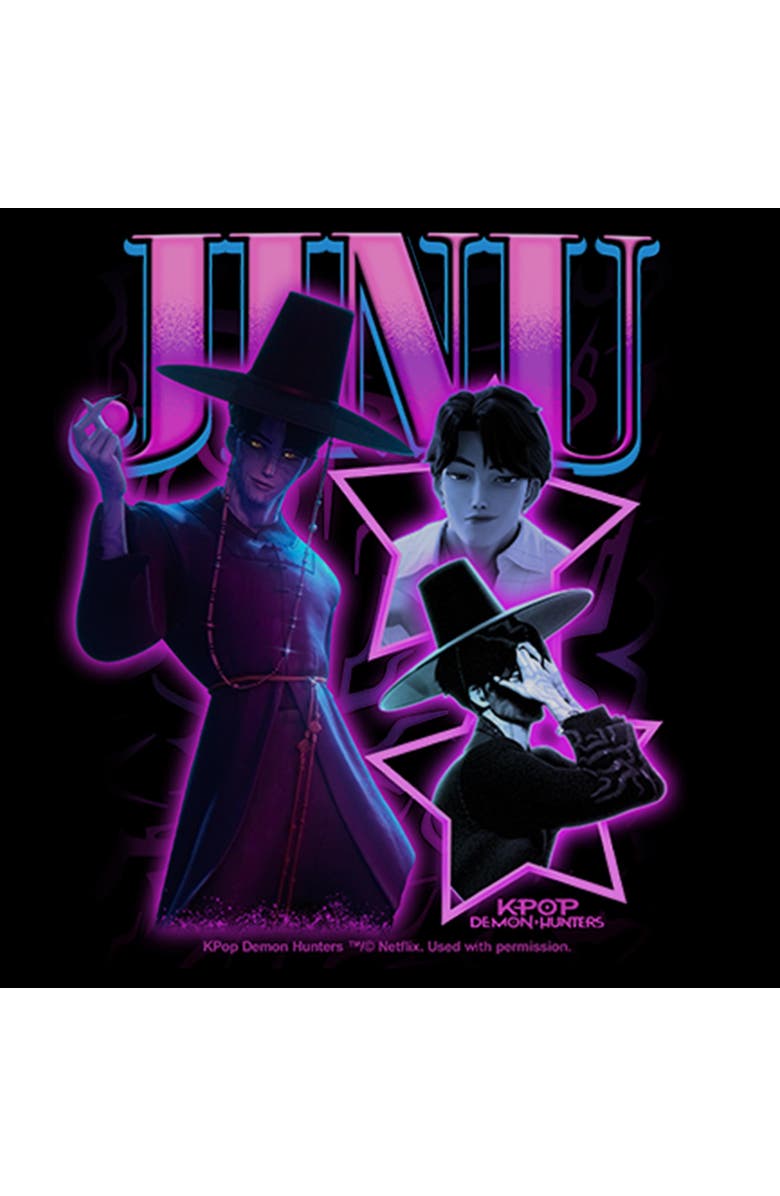 KPop Demon Hunters Girl's KPop Demon Hunters Idol Jinu Collage  Graphic T-Shirt, Alternate, color, Black