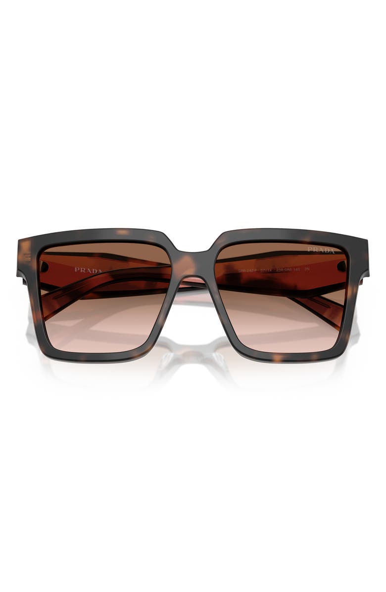 Prada 57mm Square Sunglasses, Alternate, color, Brown Gradient