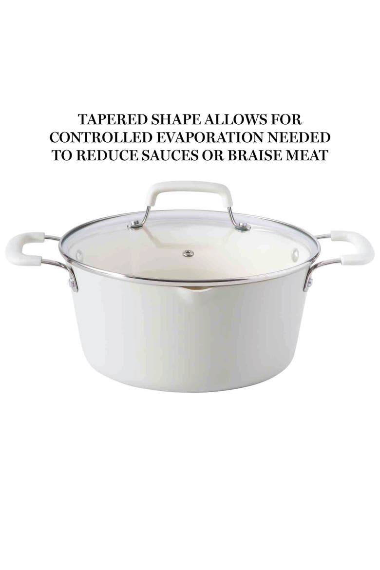 Heathland 10-Piece Ceramic Nonstick Aluminum Cookware Set, Alternate, color, Linen White