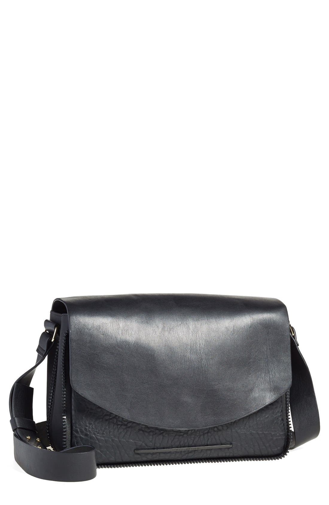 'Saddle' Crossbody Bag, Main, color, BLACK