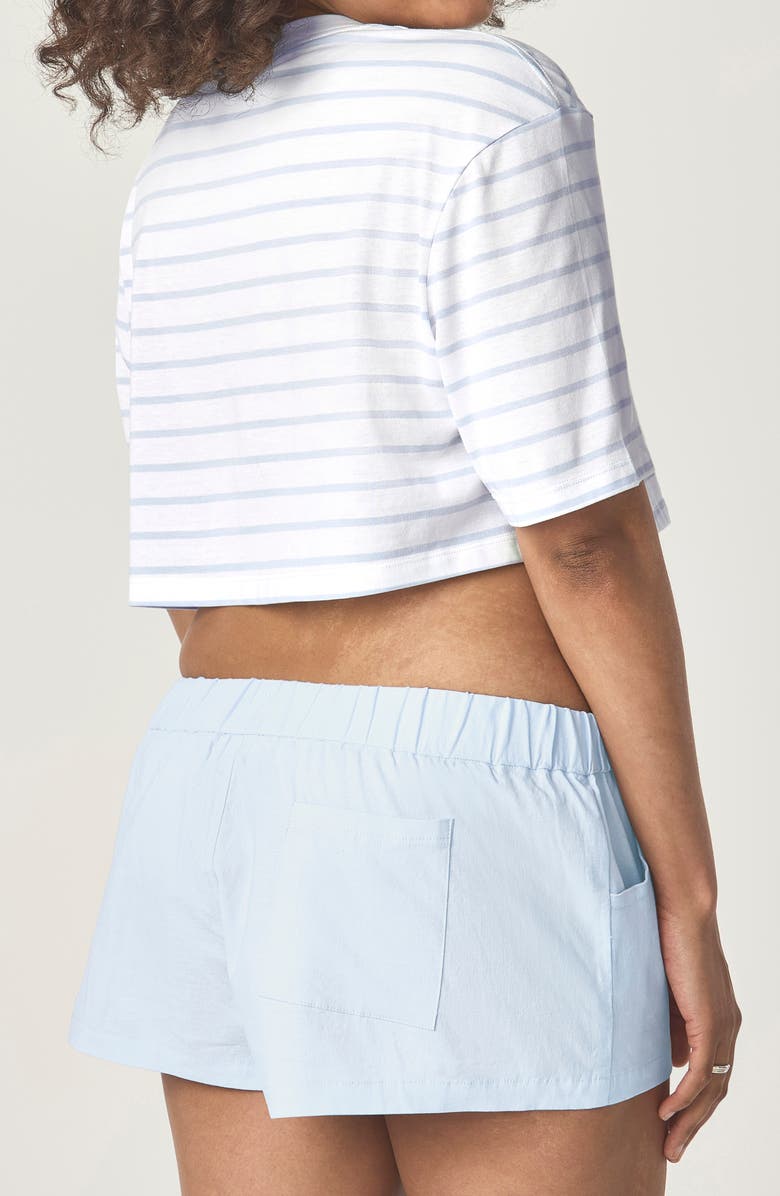 Florence by Mills Stripe Core Crop T-Shirt, Alternate, color, Highlight Blue White Stripe