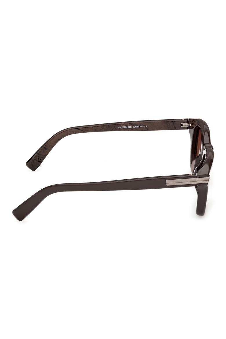 54mm Rectangular Sunglasses, Alternate, color, BROWN / ROVIEX