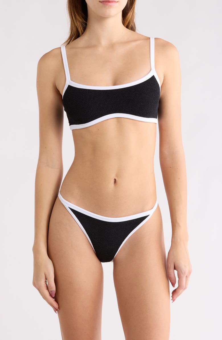 Hunza G Tyler Bikini Top, Main, color, Black/ White