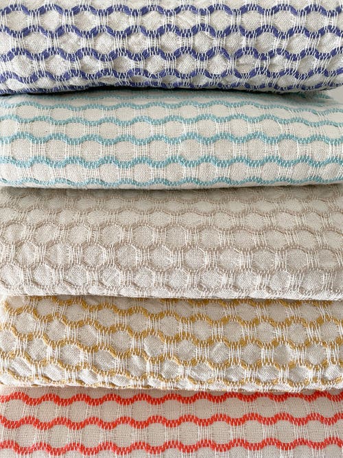 Anaya Beach Wave Turkish Cotton Beach Towel In Bright Aqua