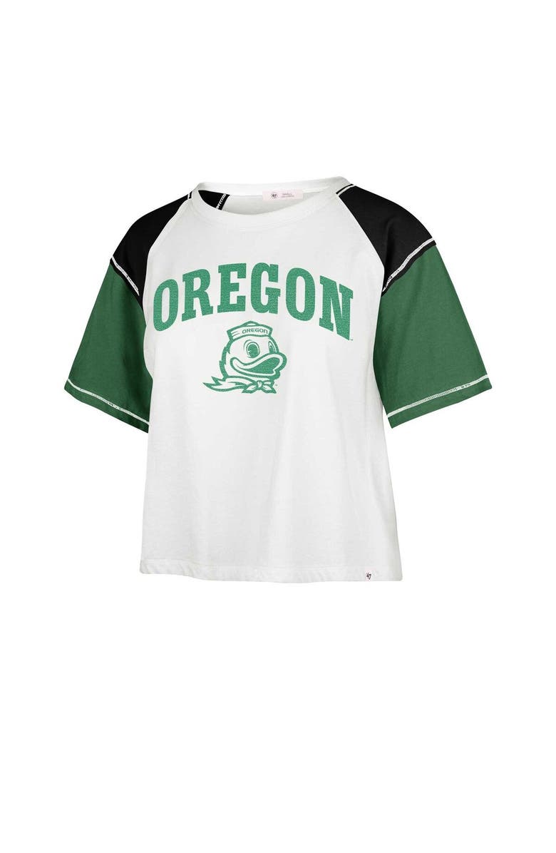 '47 Women's '47 White Oregon Ducks Serenity Gia Cropped T-Shirt, Alternate, color, White