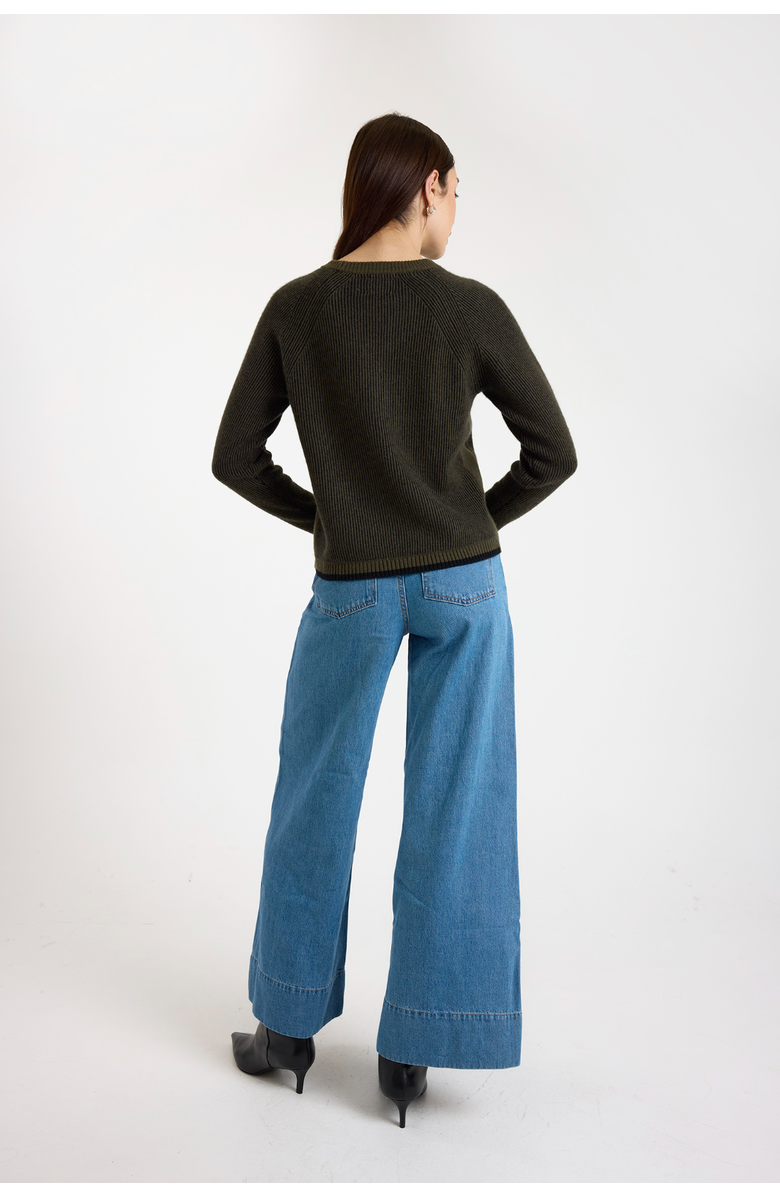 Brodie Pure Cashmere Irene Crew Neck 100% Cashmere Sweater, Alternate, color, Olive