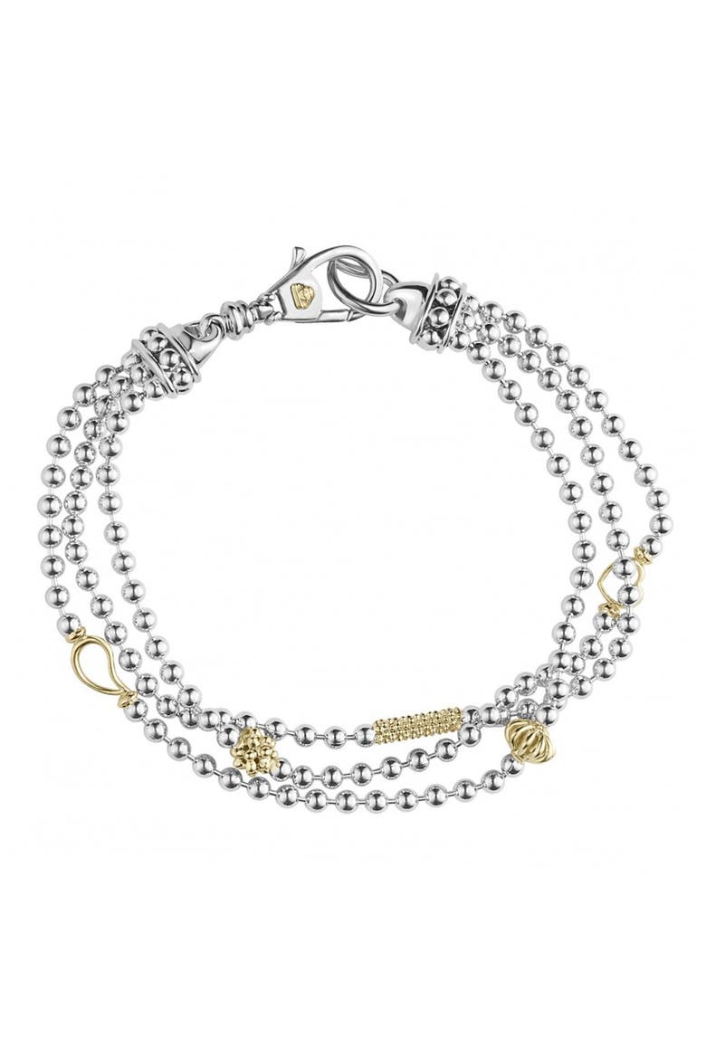 'Caviar Icon' Multistrand Bracelet, Main, color, SILVER/ GOLD