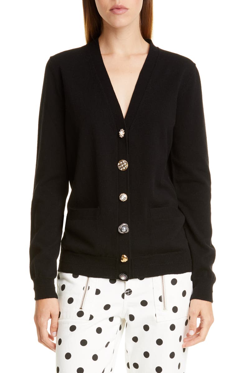 The Marc Jacobs The Jeweled Button Cardigan, Main, color,