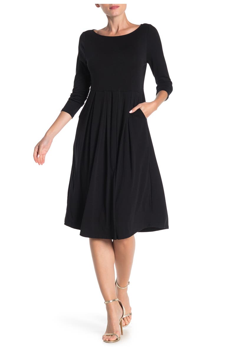 West Kei Boatneck Long Sleeve Midi Dress, Main, color,
