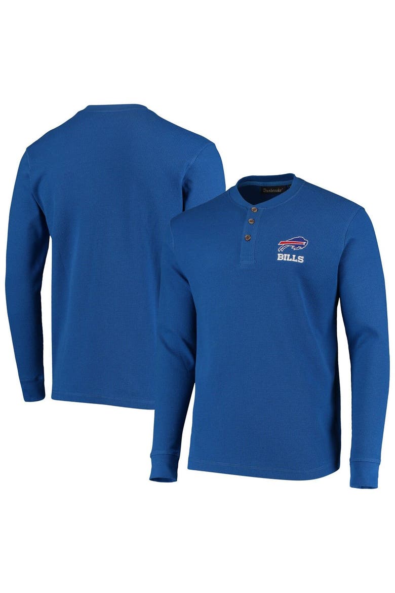 Men's Dunbrooke Royal Buffalo Bills Logo Maverick Thermal Henley Long Sleeve T-Shirt, Alternate, color, Royal