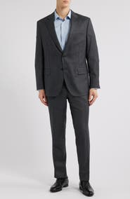 Peter Millar Hartford Classic Fit Black Glen Plaid Wool Suit