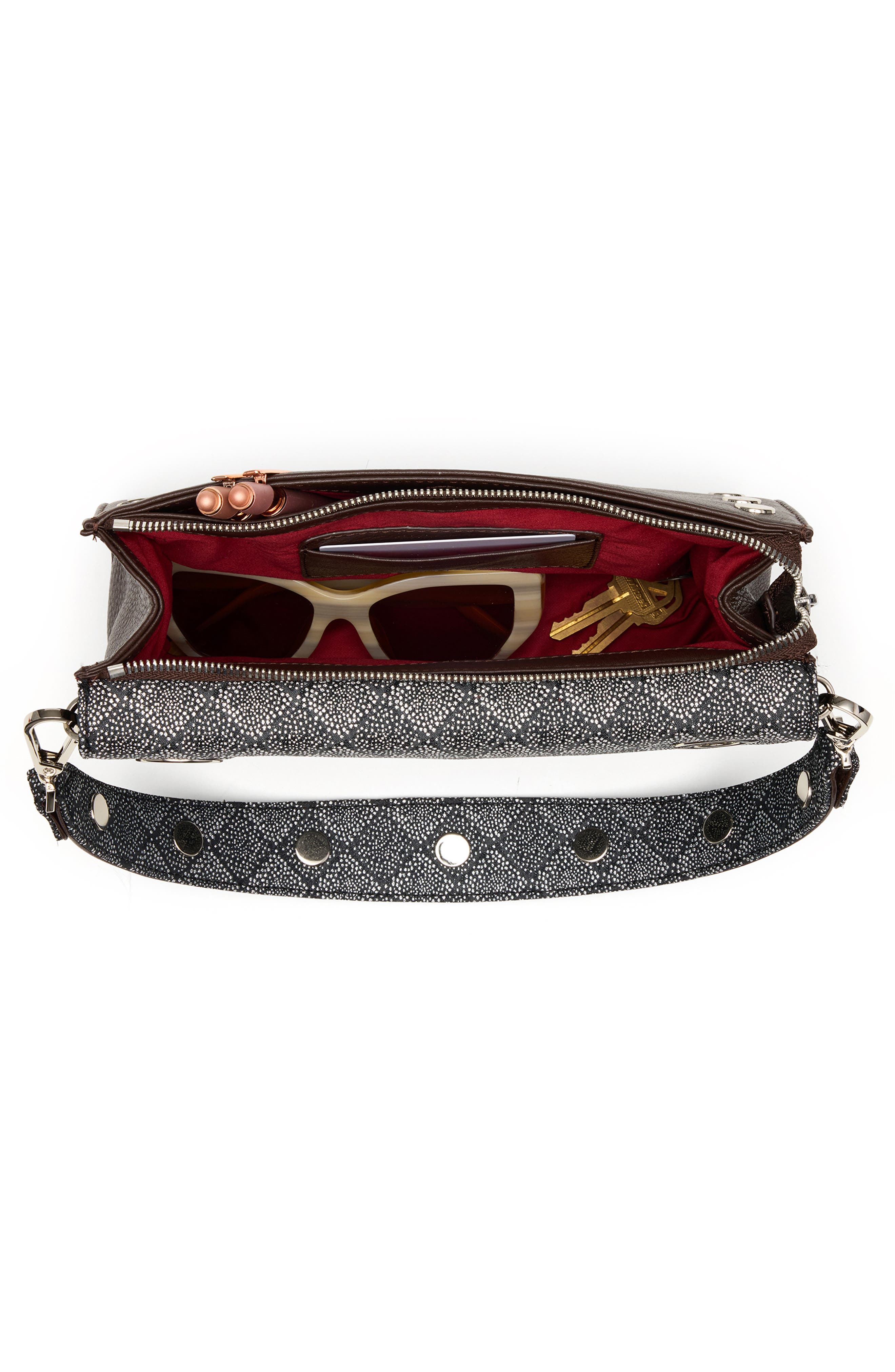 HAMMITT Small Montana Jacquard & Leather Clutch, Alternate, color, 