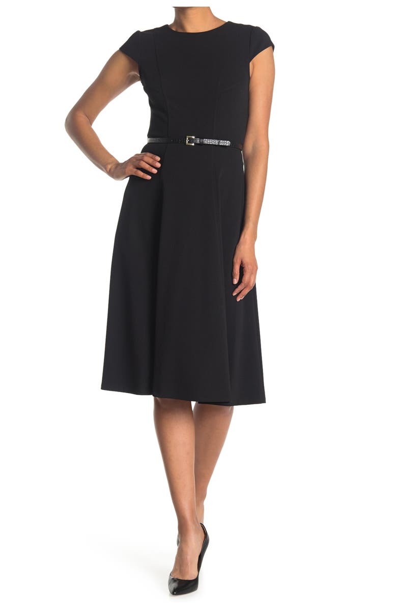 Tommy Hilfiger Cap Sleeve Belted Fit and Flare Dress | Nordstromrack