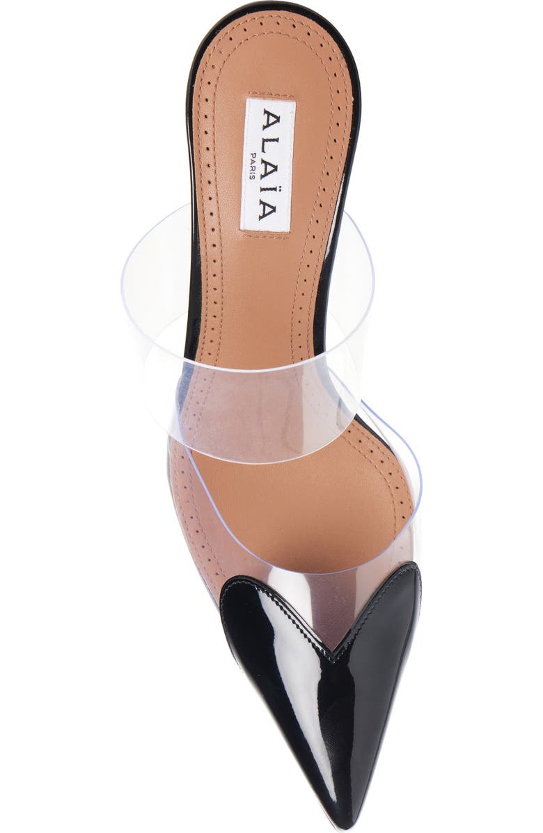 Alaïa Heart Pointed Toe Wedge Mule, Alternate, color, Noir