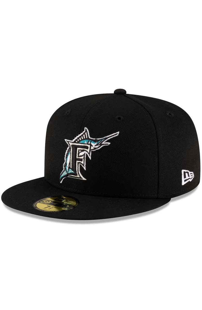 New Era Men's New Era  Black Florida Marlins On-Field Authentic Collection 59FIFTY Fitted Hat, Main, color, Black