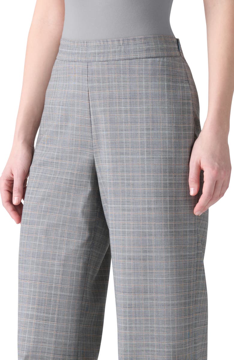 Akris Filibert Prince of Wales Plaid Virgin Wool Pants, Alternate, color, Black-Terra