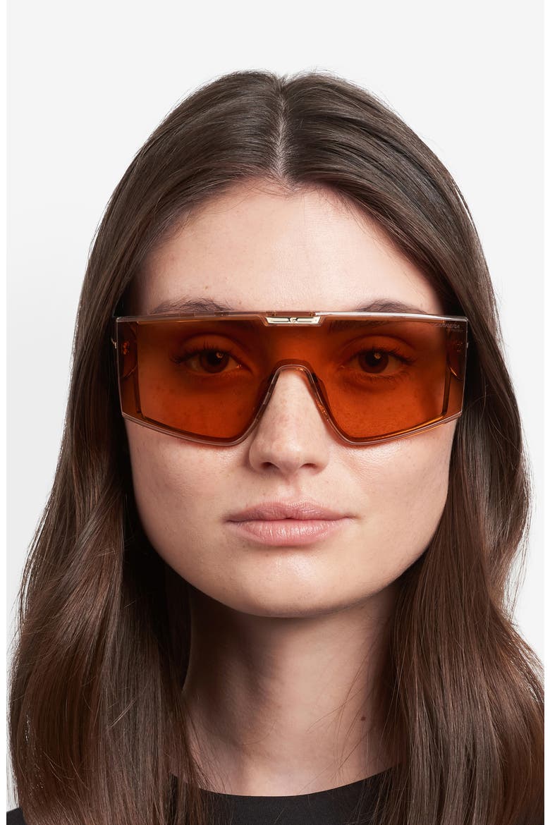 Victory C 99mm Rectangular Mask Sunglasses, Alternate, color, BROWN ORANGE/ ORANGE BLUE