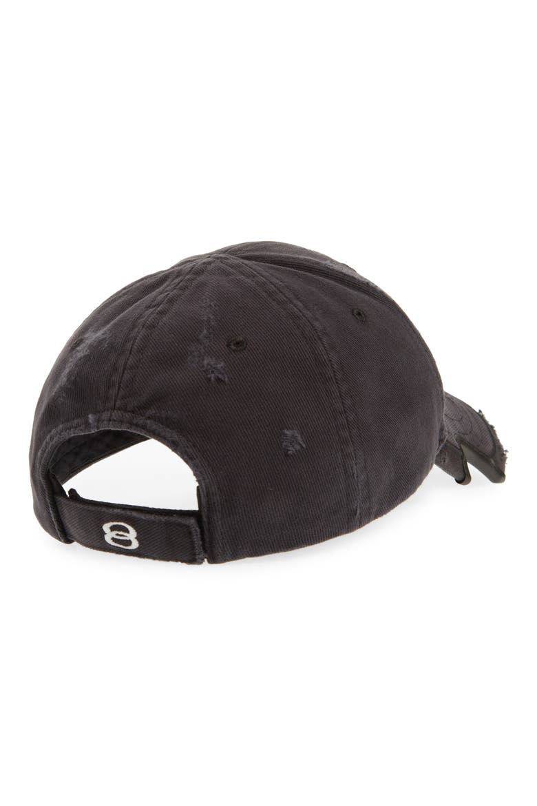 Double Unity Embroidered Distressed Baseball Cap, Alternate, color, BLACK/ WHITE