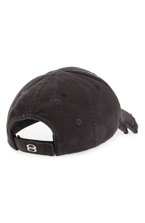 Balenciaga Double Unity Embroidered Distressed Baseball Cap