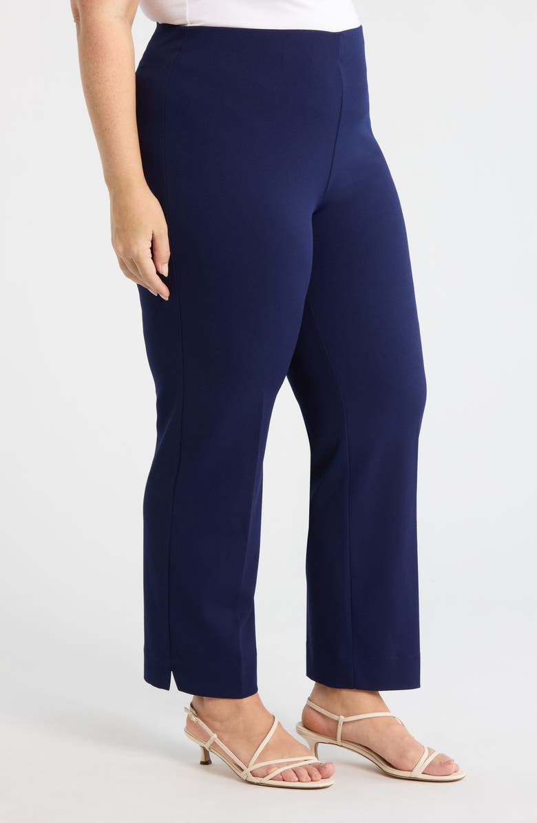 Anne Klein Hollywood Waist Straight Leg Ankle Pull-On Pants, Alternate, color, Distant Mountain