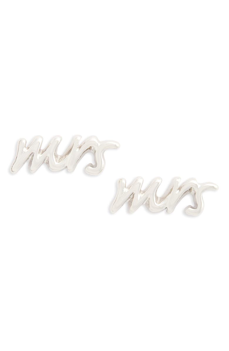 Kate Spade New York 'say yes - mrs' stud earrings, Main, color, 
