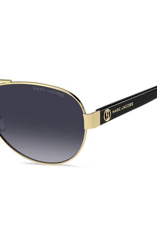 Marc Jacobs Eyewear Aviator Frame Sunglasses In Gold Black/grey Shaded