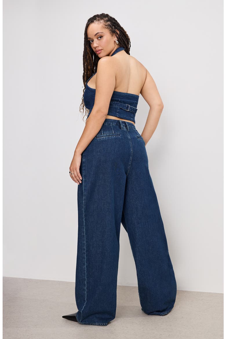 Good '90s Pleated Wide Leg Jeans, Alternate, color, INDIGO724