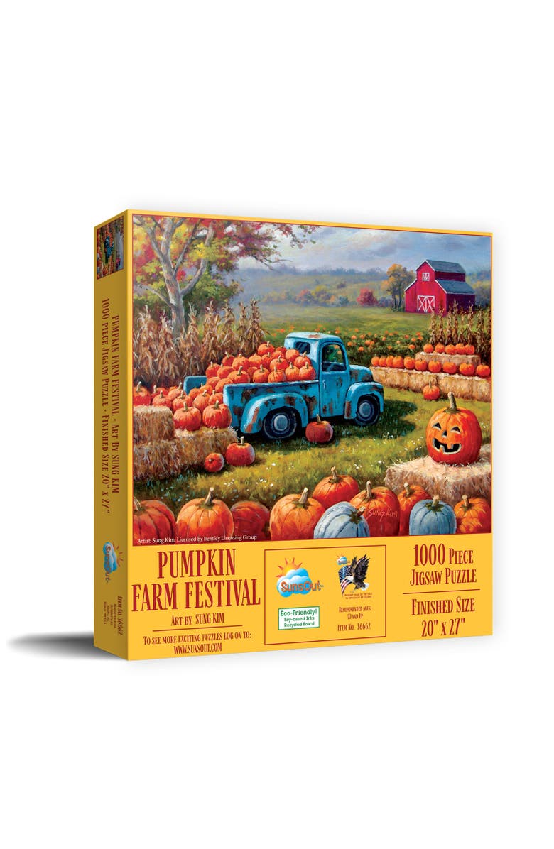 Sunsout Pumpkin Farm Festival 1000 piece Jigsaw Puzzle for Adults, Main, color, Multicolor