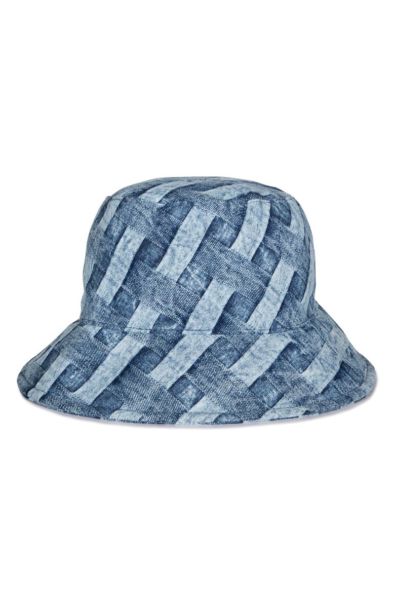 Kurt Geiger London Woven Denim Bucket Hat, Alternate, color, Dark Blue