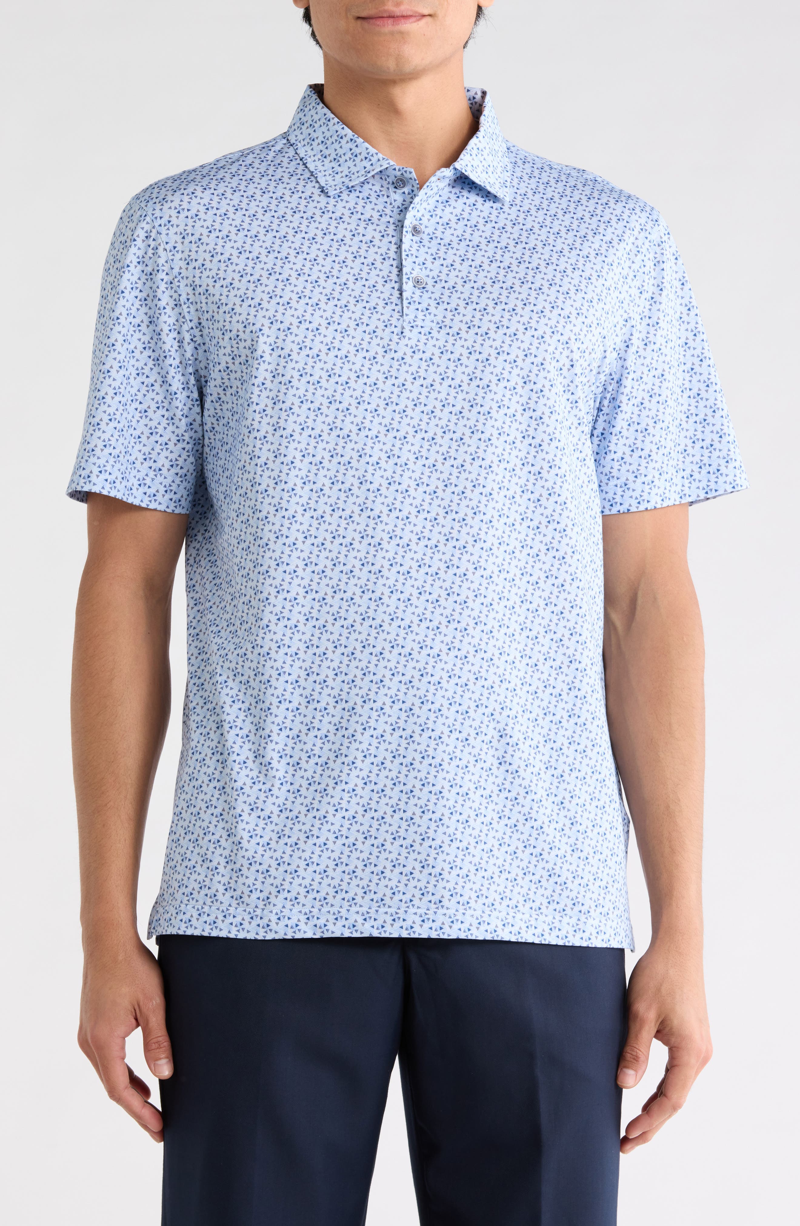Bugatchi Triangle Cotton Knit Polo