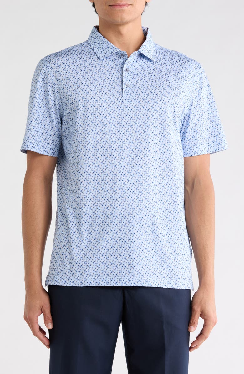 Bugatchi Triangle Cotton Knit Polo, Main, color, Air Blue