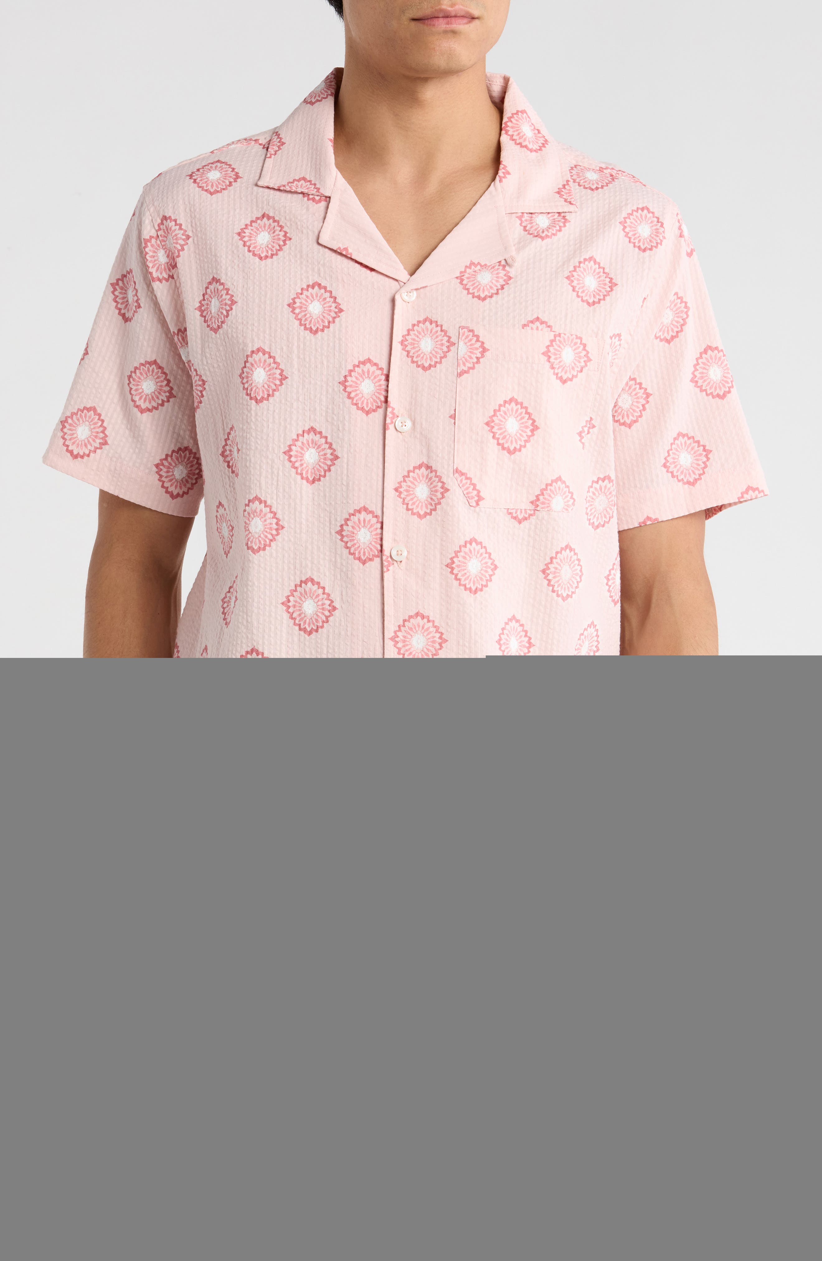 KARL LAGERFELD PARIS Geometric Bloom Camp Shirt