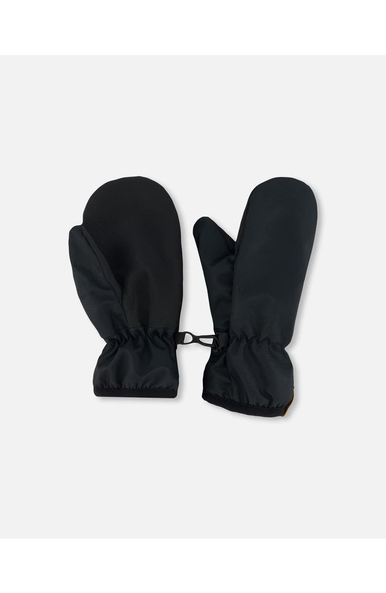 Deux par Deux Little Kids Unisex Mid-Season Mittens Black, Main, color, 