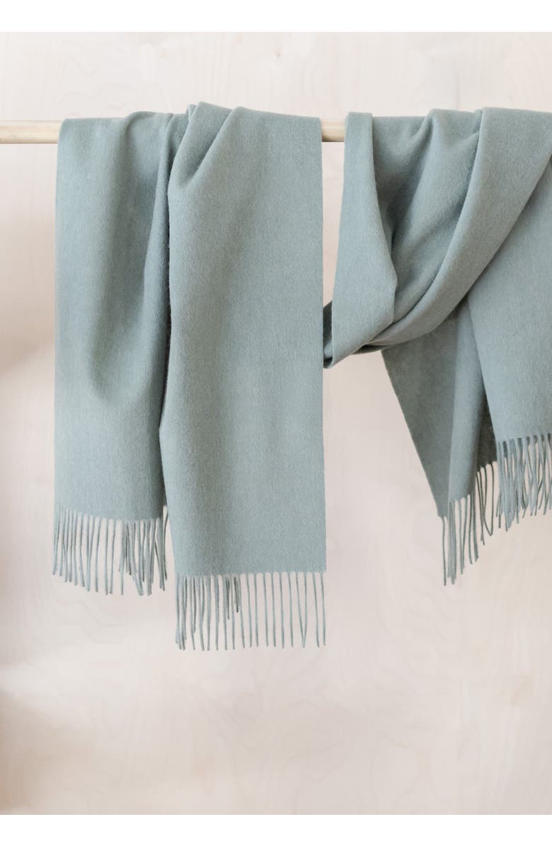 TBCo Lambswool Block Color Blanket Scarf, Alternate, color, Sage Melange