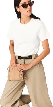maje T-shirt with small embroidered logo