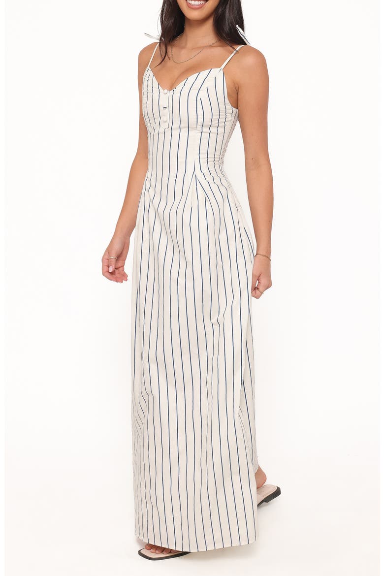 Jordin Striped Cotton Maxi Dress, Alternate, color, IVORY/ BLUE STRIPE