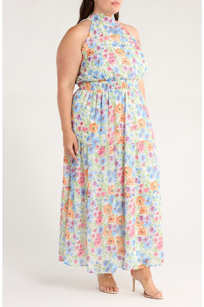 Ezia Garden Jetter Maxi Dress, Alternate, color, BLUE/ PINK/ YELLOW