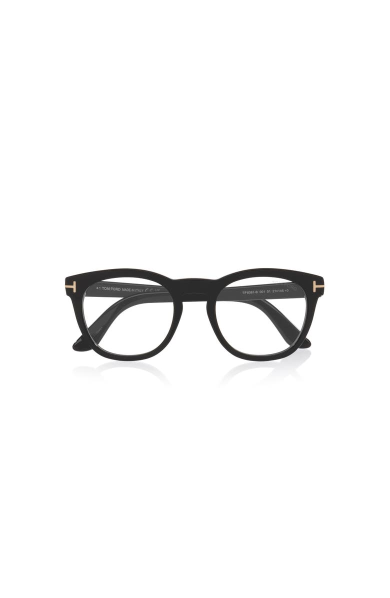 TOM FORD 51mm Round optical glasses, Alternate, color, Black