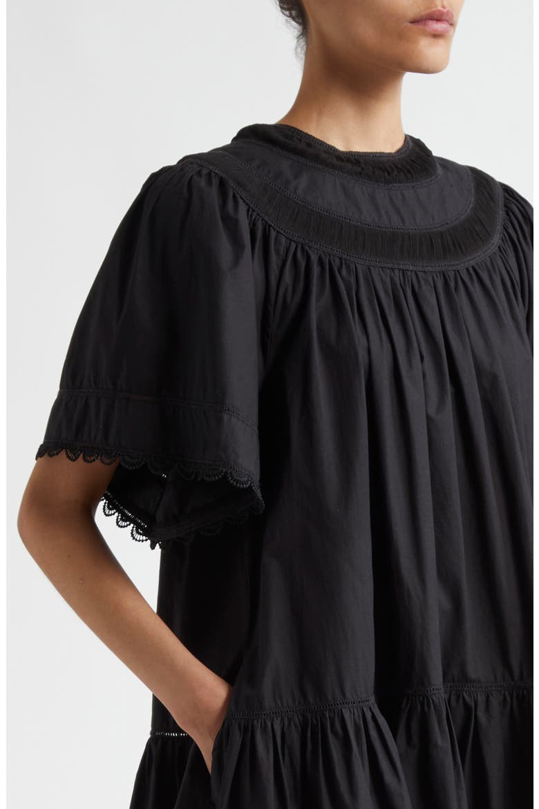 Oumi Cotton Shift Dress, Alternate, color, NOIR